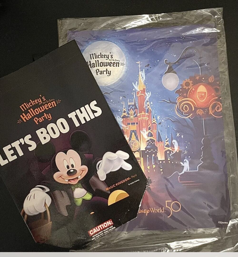 Disney World 2022 Mickeys Not So Scary Halloween Party Print Poster & ToTe Bag